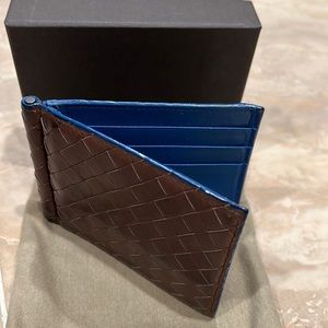 Authentic Bottega Veneta Wallet. Brown/Blue Money Clip Wallet.